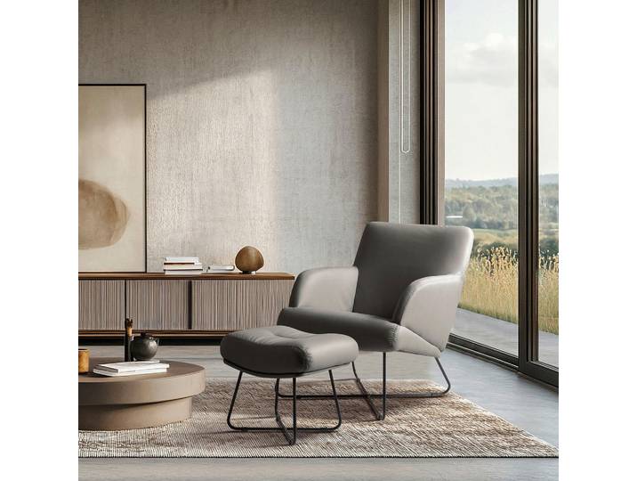 Livetastic Sesselset, Schieferfarben, Metall, 67x87x74 cm, Stoffauswahl, Wohnzimmer, Sessel, Polstersessel