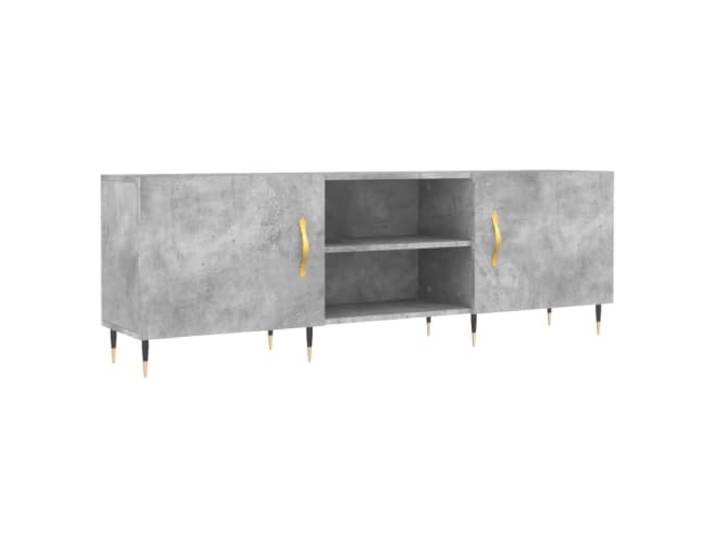 Praktisches TV-Möbel mit Aufbewahrung, 150 x 30 x 50 cm, moderner Stil, trendige Atmosphäre, aus Holz, Betongrau, 02_0048702