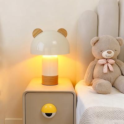 OTTO HOME Tischleuchte "Alinn", beige natur, 1, Ø 20cm H: 27,5cm, 1 Stk., Leuchten, ideale Kinderzimmerleuchte, Tischlampe, Leuchte mit Öhrchen, H: 27,5cm, Tischleuchte