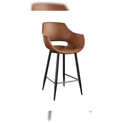 KAWOLA Barhocker ZAJA Barstuhl Sitzhöhe 76 cm Microfaser cognac