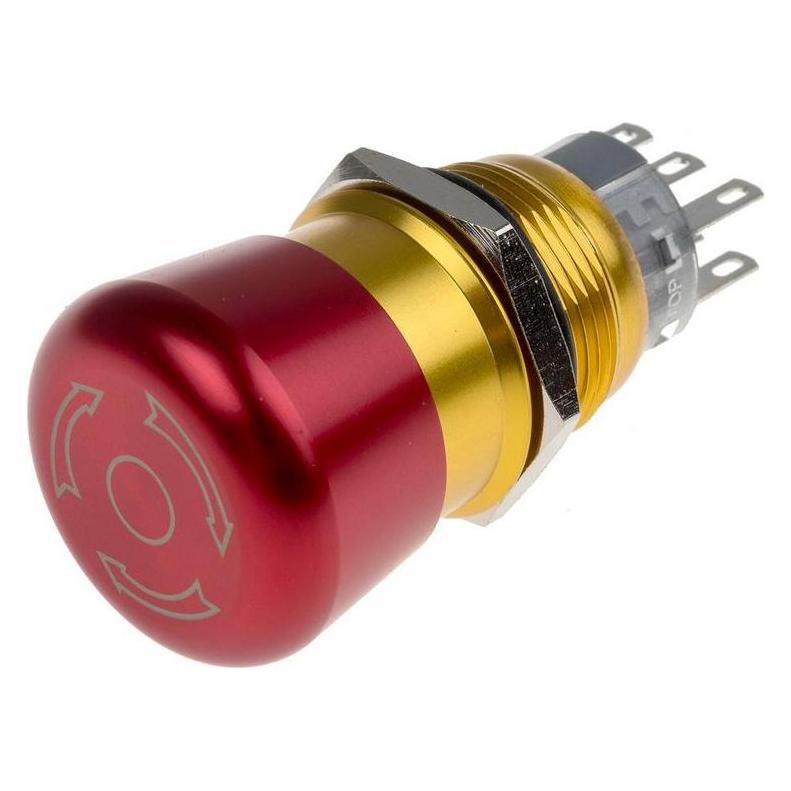 RS PRO Switch metal twist to release 2NO2NC (AV13-B2F-M3-BES)