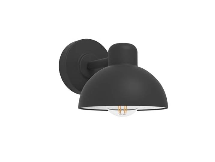 EGLO Applique murale extérieure Entrimo\, lampe extérieure 1 flamme applique en acier galvanisé\, couleur : noir\, douille : E27\, IP44