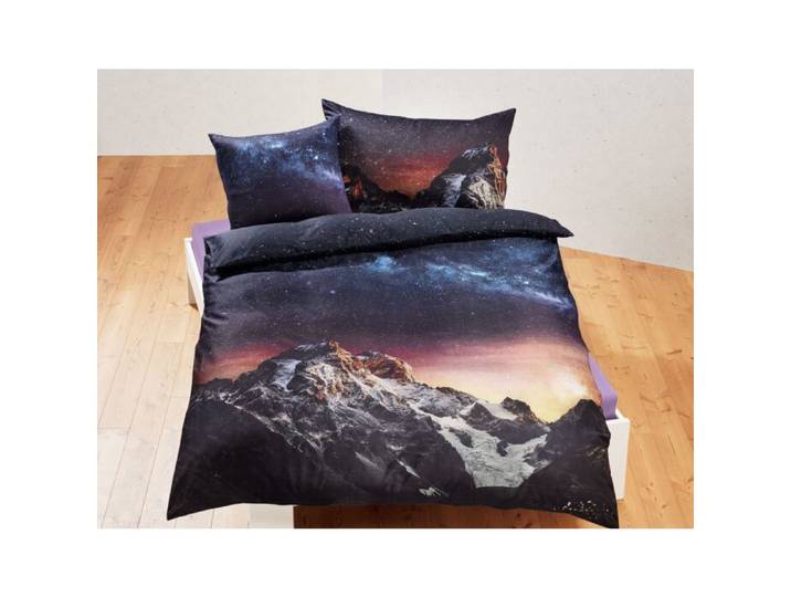 Bettwäsche mit Berg unter einem Nachthimmel – Duvetbezug – 200x210 cm