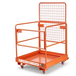 VEVOR Staplerbühne 920x1045mm, 544,31kg Belastbarer Arbeitskorb aus Kohlenstoffstahl, Arbeitsbühne mit 155x60mm Einfahrtaschen Verriegelungsstift Rollen, Gabelstapler-Sicherheitskorb für Höhenarbeiten