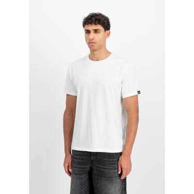 T-Shirt ALPHA INDUSTRIES "DTM Contractor T-Shirt", Herren, Gr. L, weiß, Obermaterial: 100% Baumwolle, Shirts T-Shirt