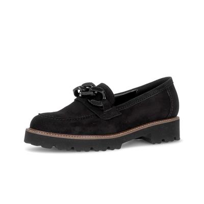 Loafer GABOR "Loafer", Damen, Gr. 39, schwarz (schwarz, schwarz), Schuhe Loafer
