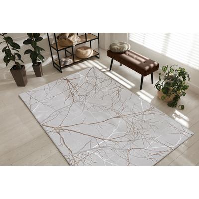 Teppich THE CARPET "Mila", grau, B:160cm H:8mm L:230cm, Polyester, Teppiche, Teppich, moderner Wohnzimmer Teppich elegant glänzender Flor