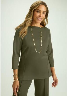 Plus Size Women's PerfectEase Boatneck Top by Jessica London in Dark Olive Green (Size 3X)