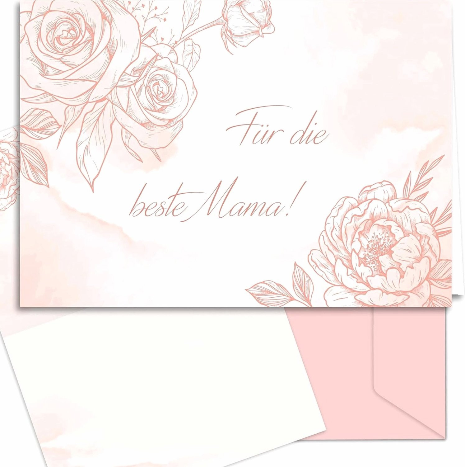 A6 Bloemen Aquarel Kaart voor Moeder met envelop