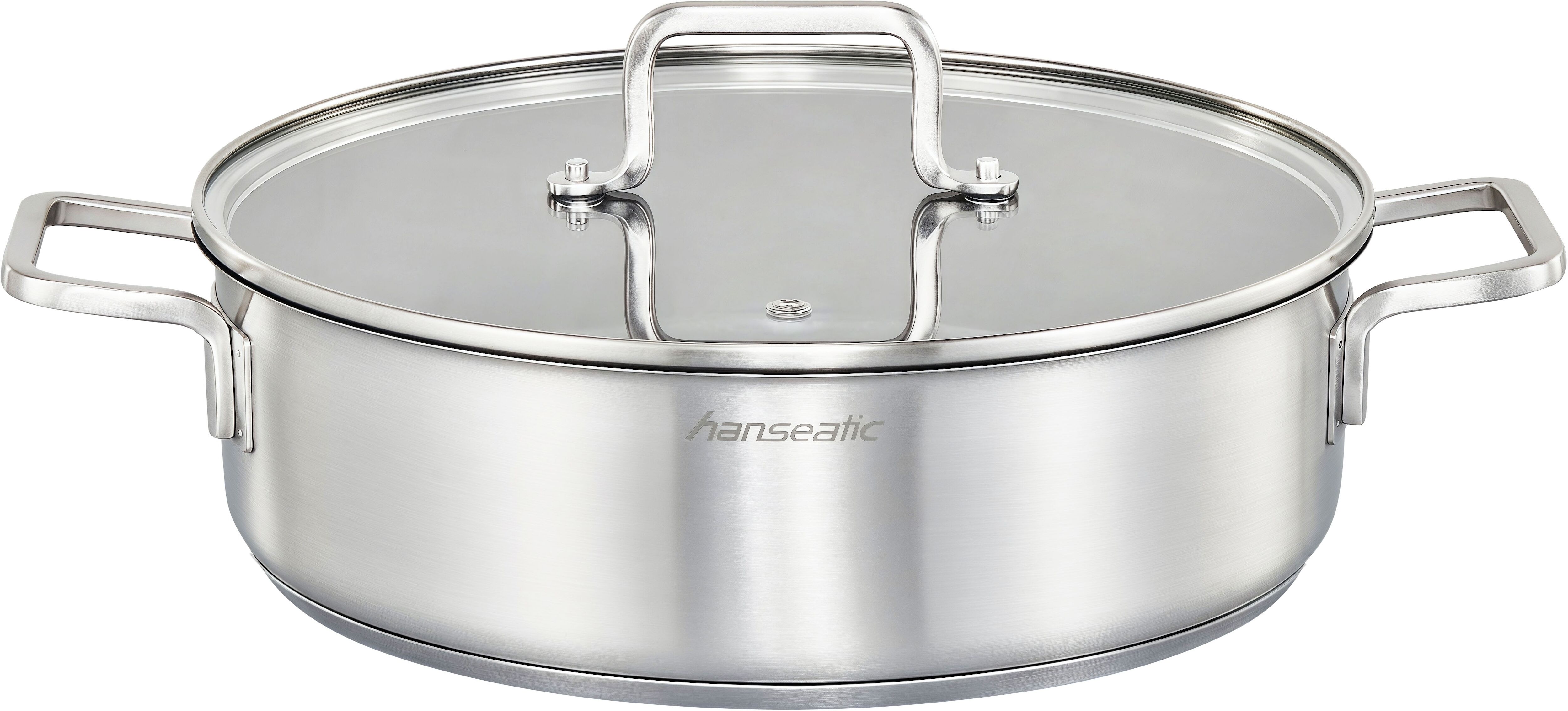 Pfannen-Set HANSEATIC "DAILY, mit Antihaftbeschichtung", silber (silberfarben), Pfannen, für alle Herdarten, Induktion