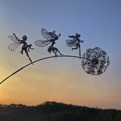 HomeDecorAndMore LLC Fairies And Dandelions Garden Ornaments Three Fairies