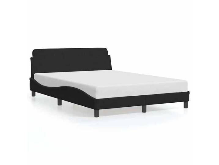 BEST-HOME Meuble de chambre - UU - Cadre de lit Dover noir 140x190 cm velours HH14367
