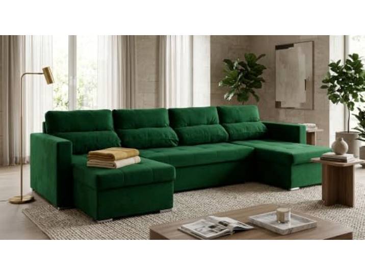 Family Meble Varius Big Wohnlandschaft mit Schlaffunktion – Grün – 33
