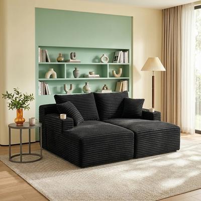 Kodotan sofa "63.78"" Modular Sectional Sofa,Cloud Sectional Couch with Deep Seat,Upholstered Boneless Couches for Living Room Bedroom,Corduroy"