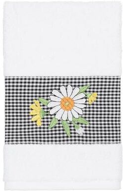 Authentic Hotel and Spa 100% Turkish Cotton Daisy Embellished Hand Towel