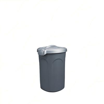 Stefanplast Speedy 8-Liter-Abfalleimer in Silber mit Deckel, Griffen und Clipverschluss