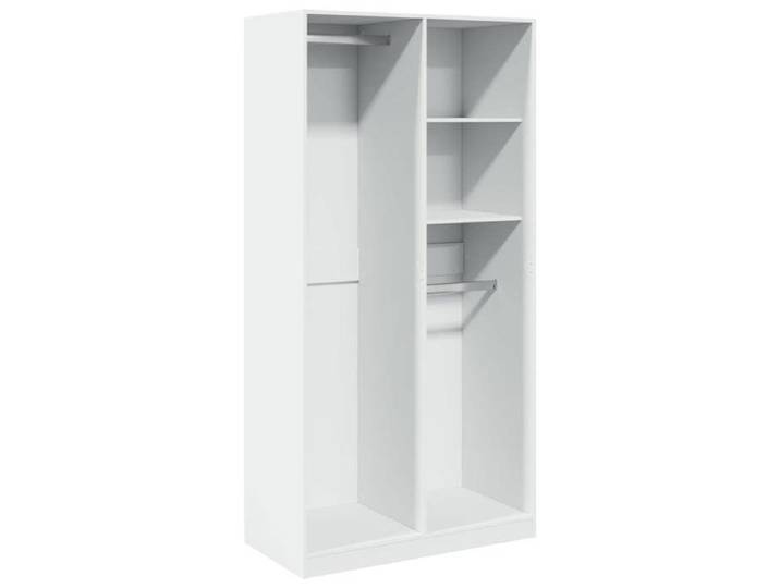 Armoire MGH - Garde-robe Chambre - Blanc 100x50x200 cm - Bois d'ingénierie M353