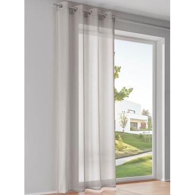 Gardine HEINE HOME Gr. 4, hellgrau, B:140cm H:245cm, Polyester, Gardinen, Gardine