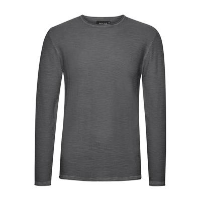 Strickfleece-Pullover INDICODE "Strickpullover IDKarpo", Herren, Gr. L, grau (pewter), Obermaterial: 100% Baumwolle CO., Pullover