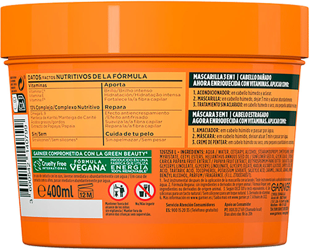 Garnier Fructis Hair Food Masque réparateur à la papaye 390 ml