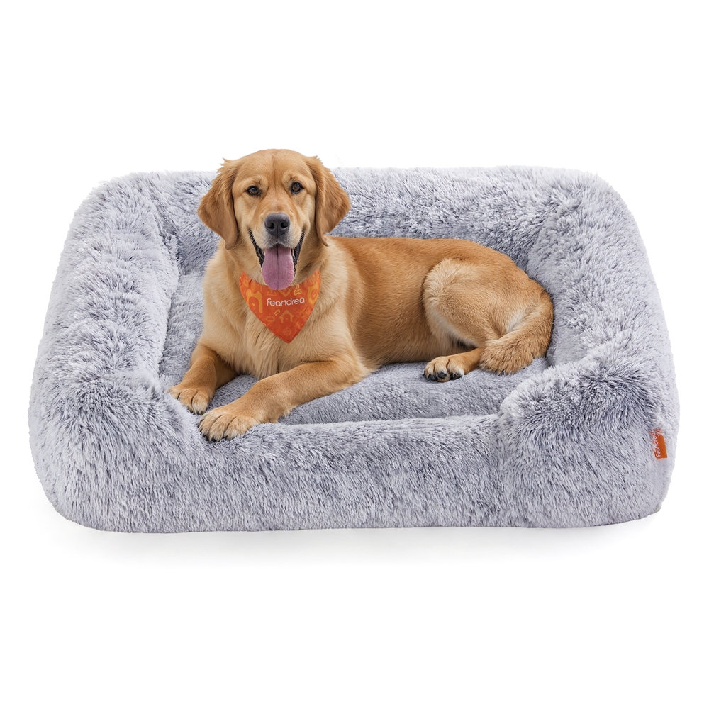 Feandrea Hundebett 106 x 75 x 20 cm mit erhöhten Rändern und abnehmbarem Bezug PGW273G01