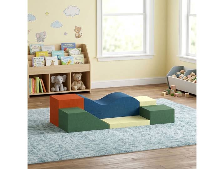AIYAPLAY Parcours Motricité Bébé 6PCS Mousse Velours Antidérapant
