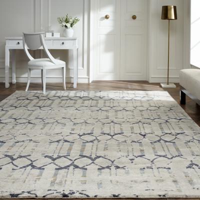 KALATY Modern Multi-Colored Hand-Knotted Viscose Area Rug