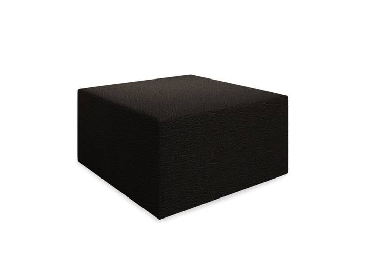 Pouf carré xl en tissu bouclette noir