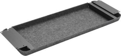 Zubehörschublade, für die Montage unter Schreibtischen, kugelgelagert, B 733 x T 260 x H 44 mm, Filz, dunkelgrau