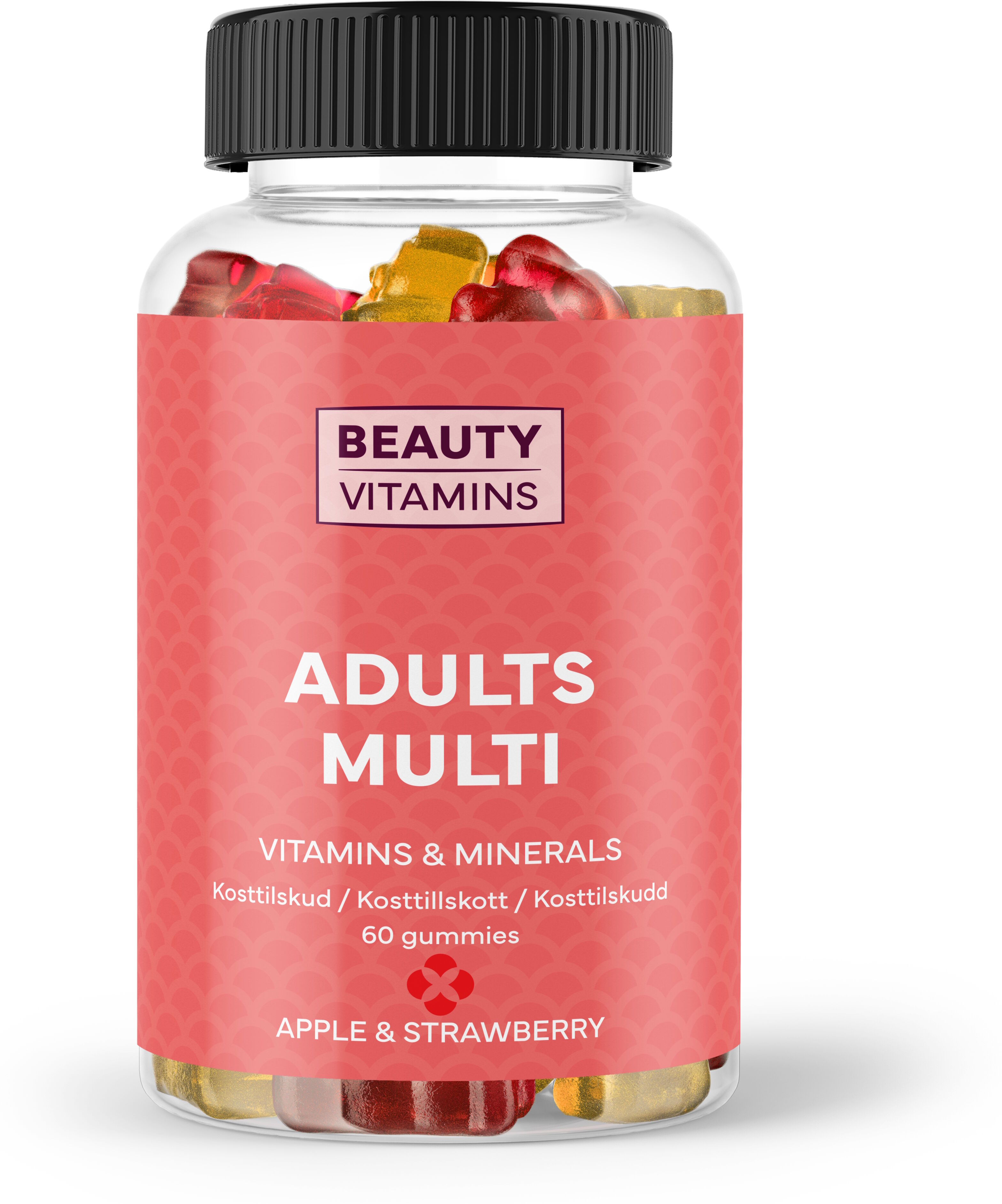 Beauty Vitamins Adults Multi (Apple, Strawberry) - 60 stk. Kosttilskud 60 stk
