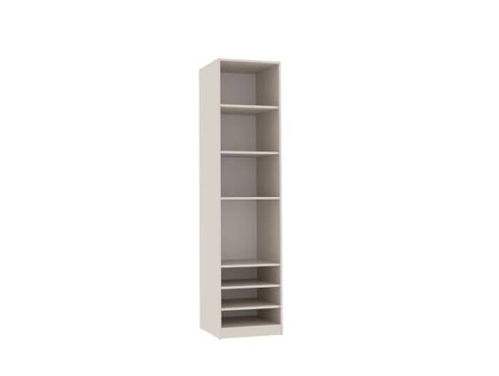 Marmex Kleiderschrank TRES 05 ohne Türen, Hochregal mit Einlegeböden, offener Kleiderschrank mit Ablagen für Kleidung, Schuhe, für Schlafzimmer, Ankleideraum, graubeige Cashmere (50x206x51 cm)