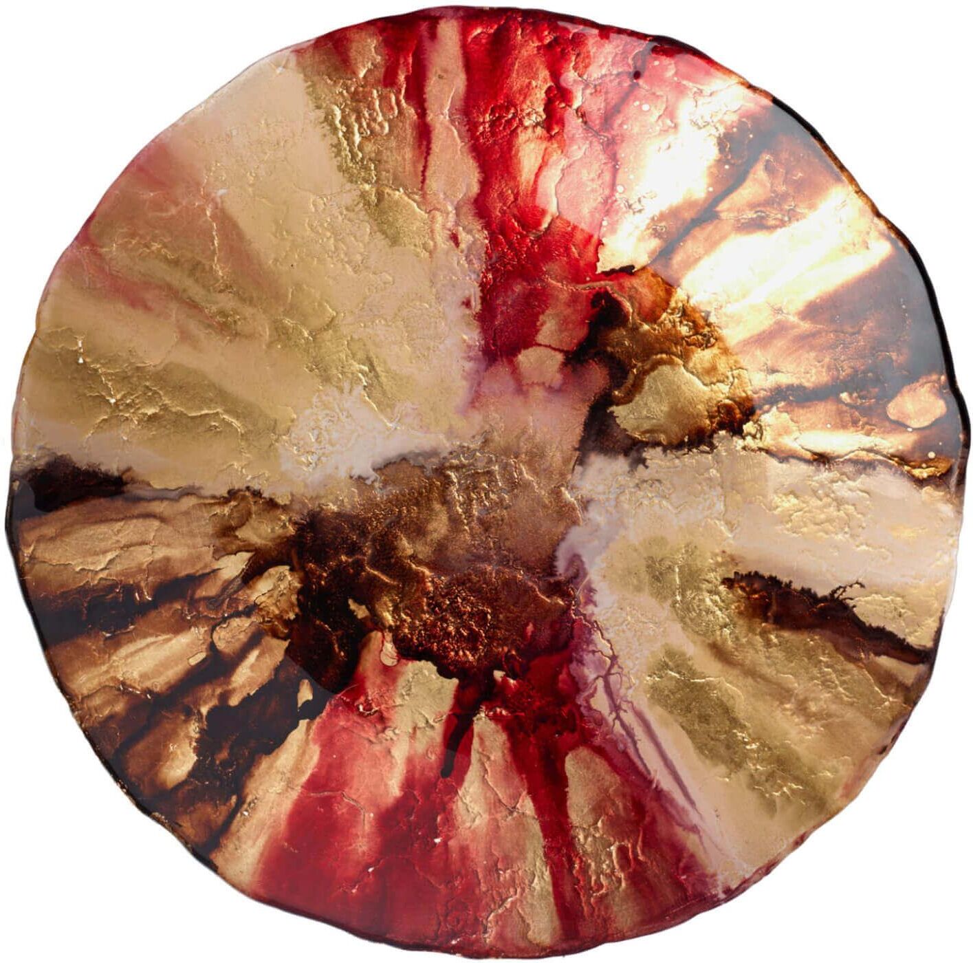 Anton Studio Designs Glass Abstract Red Bowl - 40cm