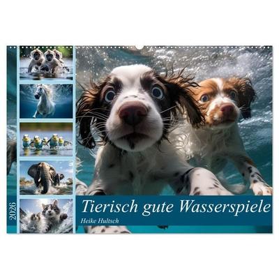 Tierisch gute Wasserspiele (Wandkalender 2026 DIN A2 quer), CALVENDO Monatskalender