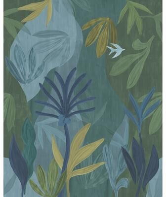 York Wallcoverings Chambord Gardens Ultramarine Wall Mural
