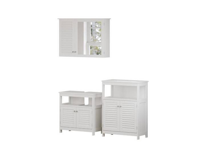 Vicco Badmöbel-Set Riad, Weiß, 3-teilig, 10 Fächer, nicht einzeln stellbar,Rechteckig, 60x60x30 cm, Badezimmer, Badmöbelsets & Badmöbelserien, Badmöbel-Sets