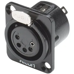 HICON XLR, 5-pol , Metall-, Löttechnik-Einbaubuchse, versilberte(r) Kontakt(e), Type D, schwarz