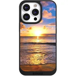 Nivocase Handyhülle für Apple iPhone 13 Pro Hülle NIVOpure Case Schwarz Meer Sonnenuntergang Strand (Apple iPhone 13 Pro), Smartphone Hülle, Schwarz