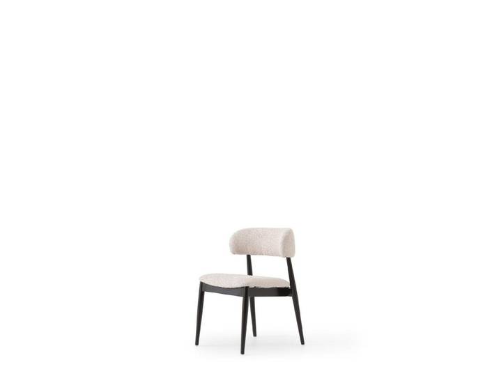 Xlmoebel Esszimmerstuhl Beiger Holz-Textil Stuhl mit modernem Design und hohem Sitzkomfort, Made in Europa