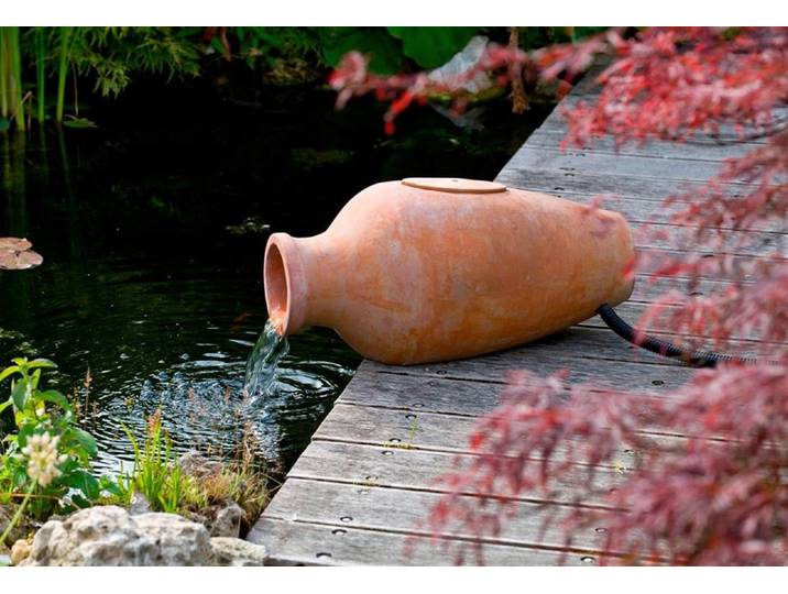 Gartenbrunnen UBBINK Amphora , beige (natur), Terrakotta, Wasserspiele, Gartenbrunnen