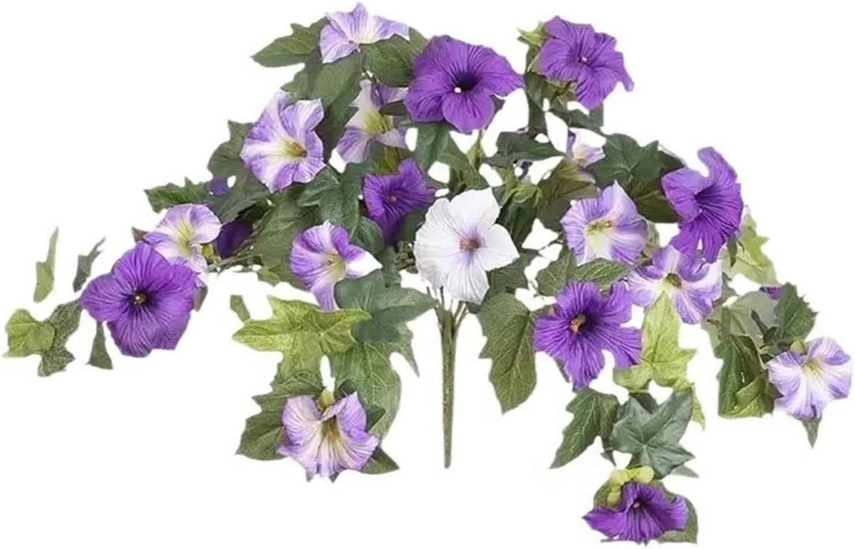 Kunst Petunia Klokbloemen Paars - Onderhoudsvrije Kunstbloemen voor Buiten Decoratie - Hoogte: 100 mm