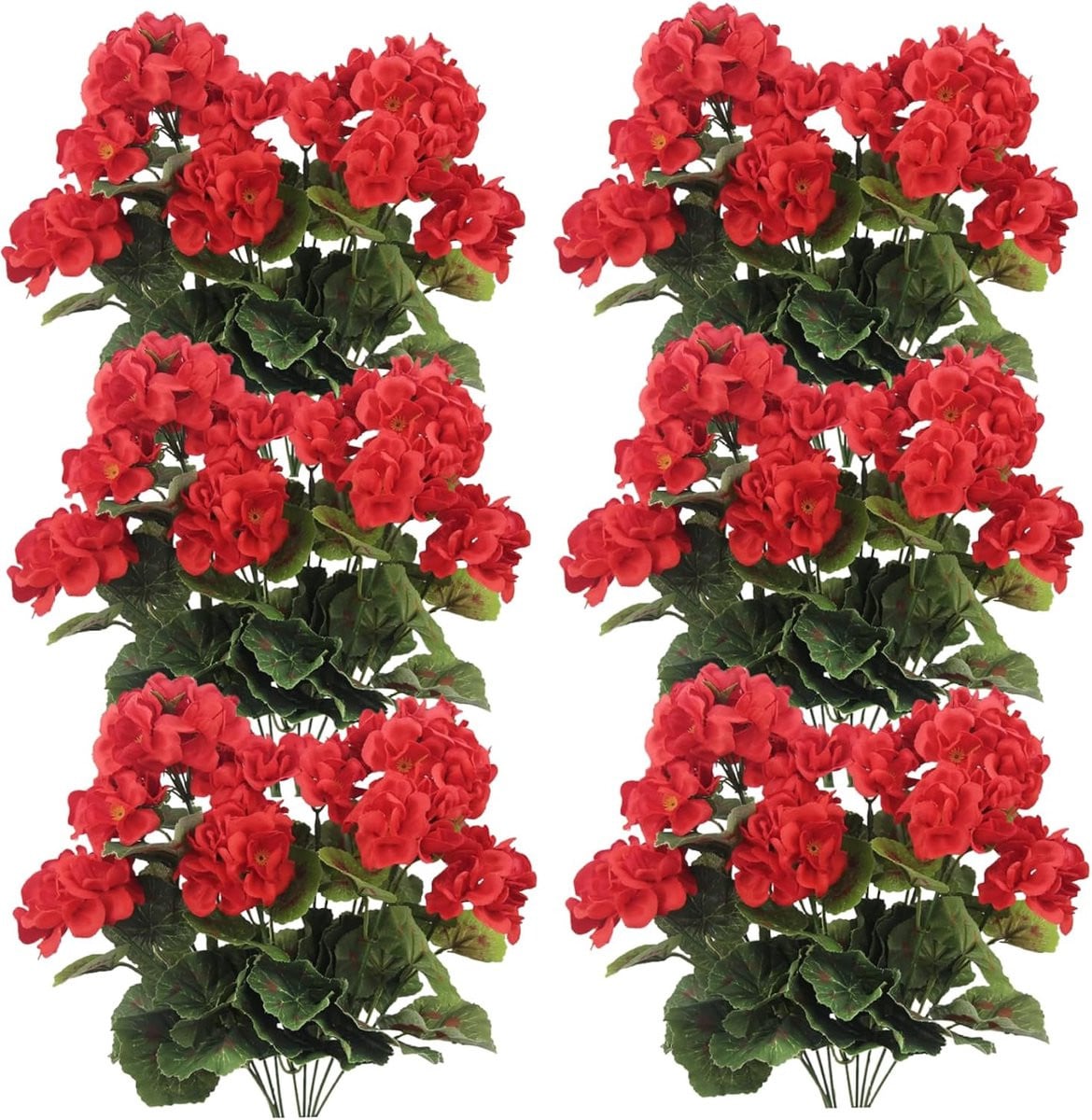 Kunstbloemen Geraniums Rood - 35 cm