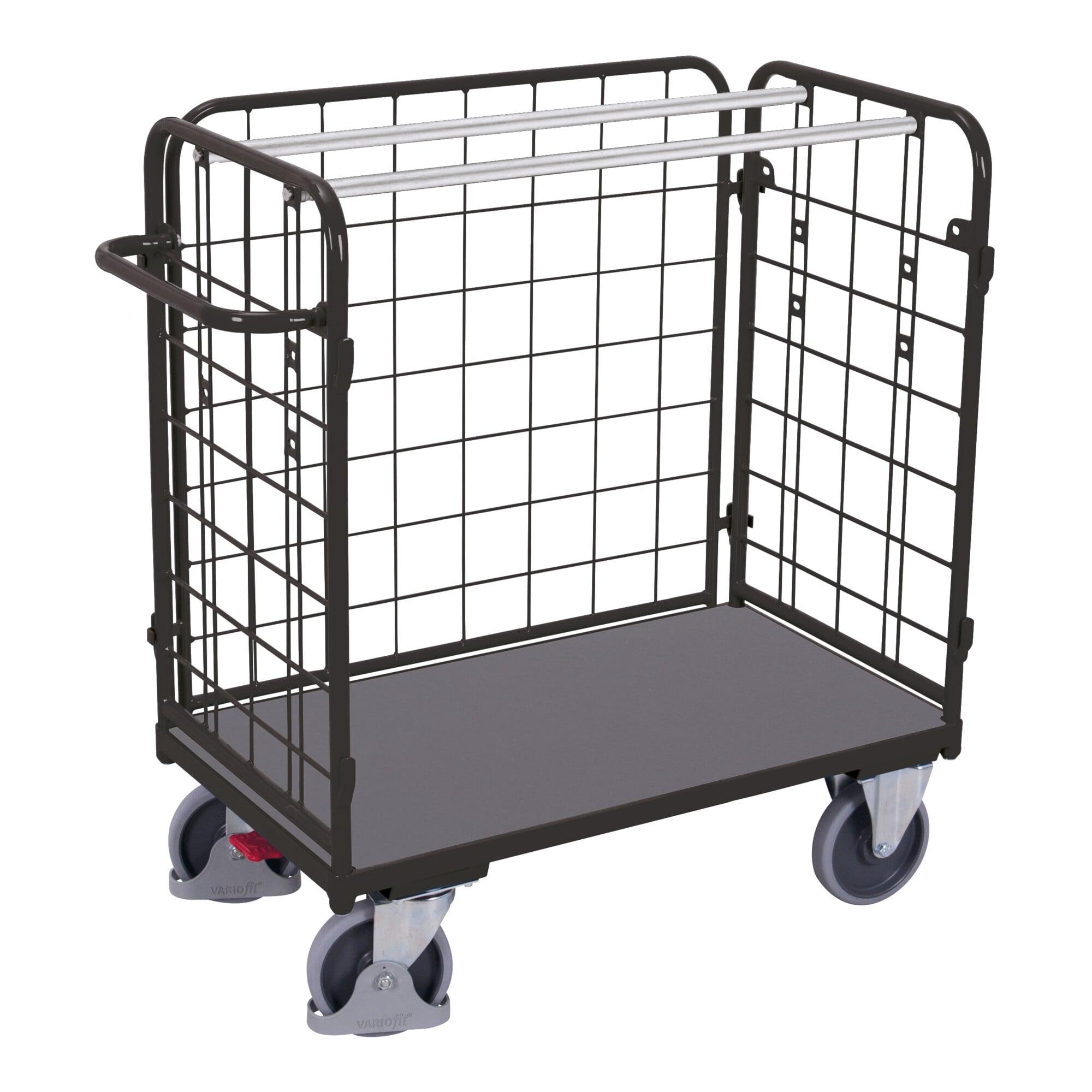 VARIOfit Paket-Dreiwandwagen niedrig RAL 7016 (sw-600.313/AG)