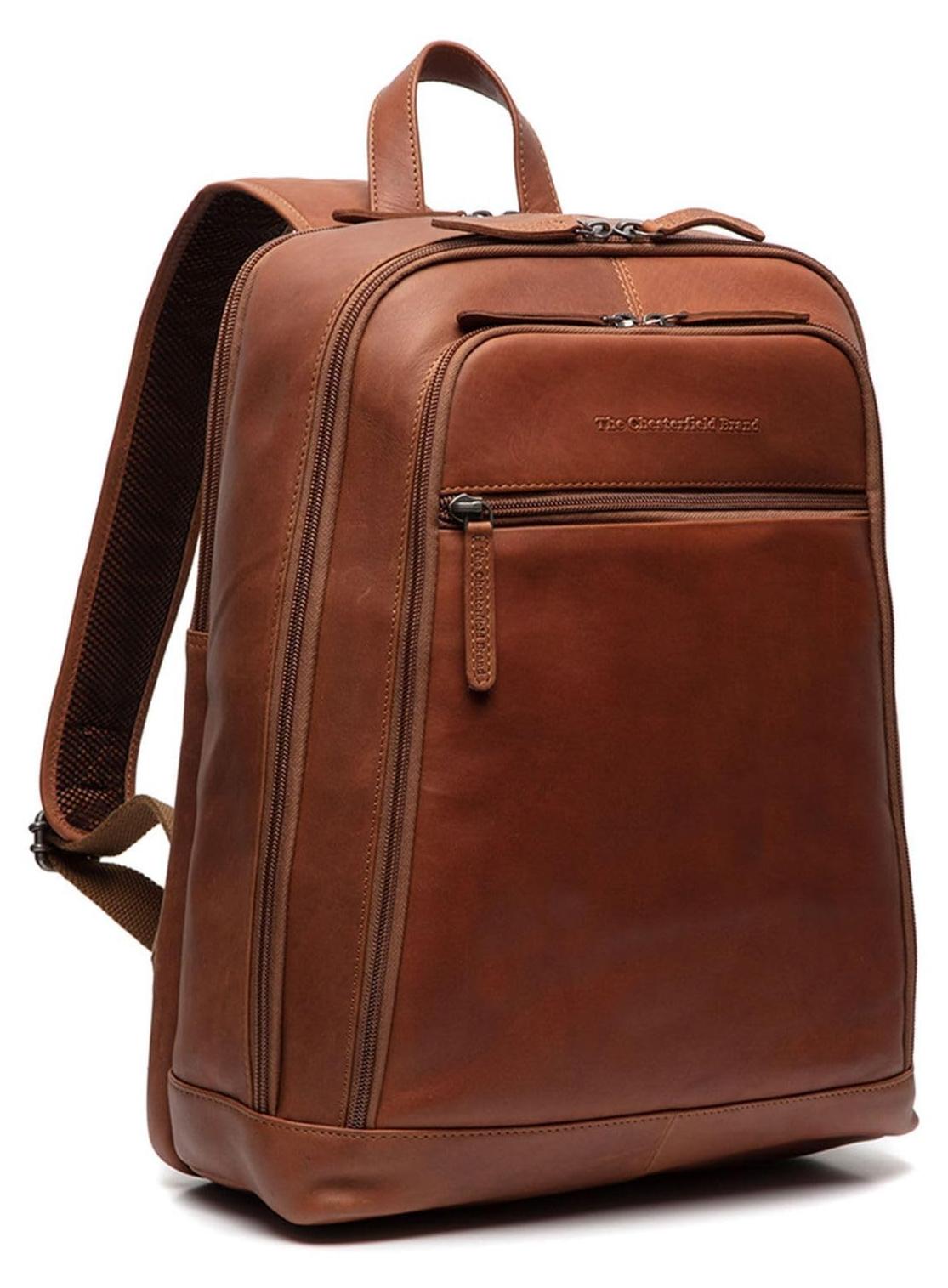 Wax Pull Up Rucksack aus Leder mit Laptopfach