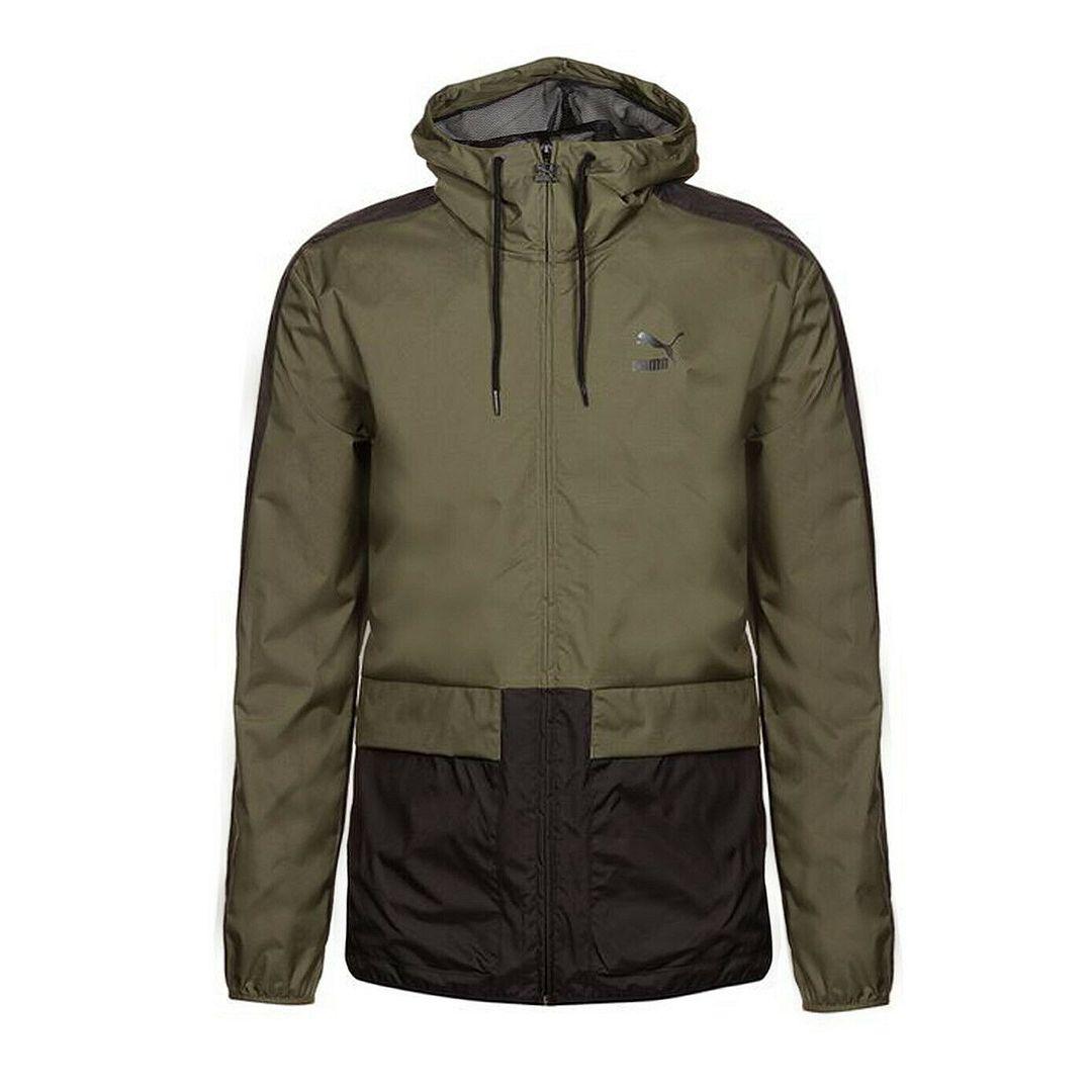 Puma Graphic Logo Langarm Reißverschluss nach grün schwarze Herren Kapuze -Jacke 573316 14