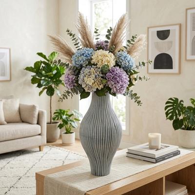 Sagebrook Home Arouca Portugal Vase, Gray, Chiseled