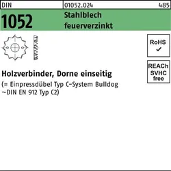 Holzverbinder DIN 1052 einseitig 48 M12 Stahlblech feuerverz. 300 Stück