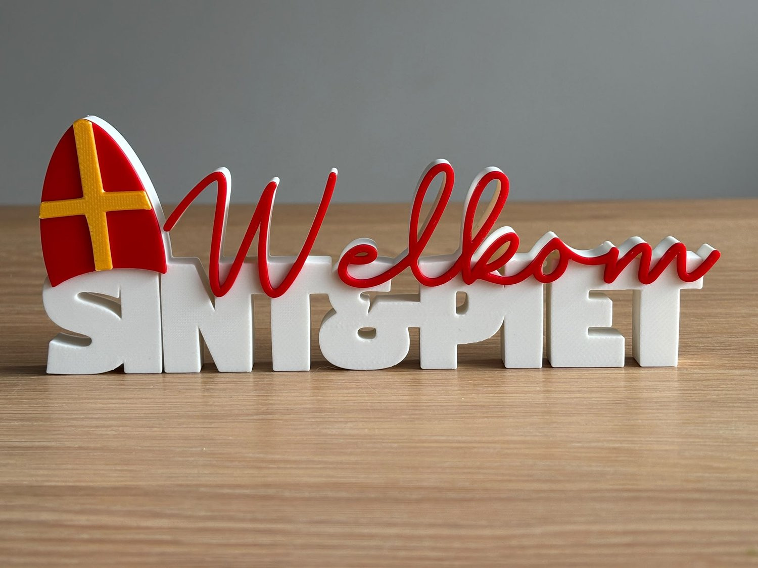 Welkom Sint en Piet Sinterklaas Decoratie Mijter voor op tafel
