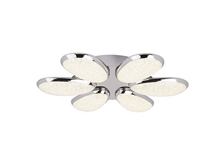 Lori Chrom und Crushed Ice Six Licht LED Flush Fitting - Searchlight 6216-6Cc