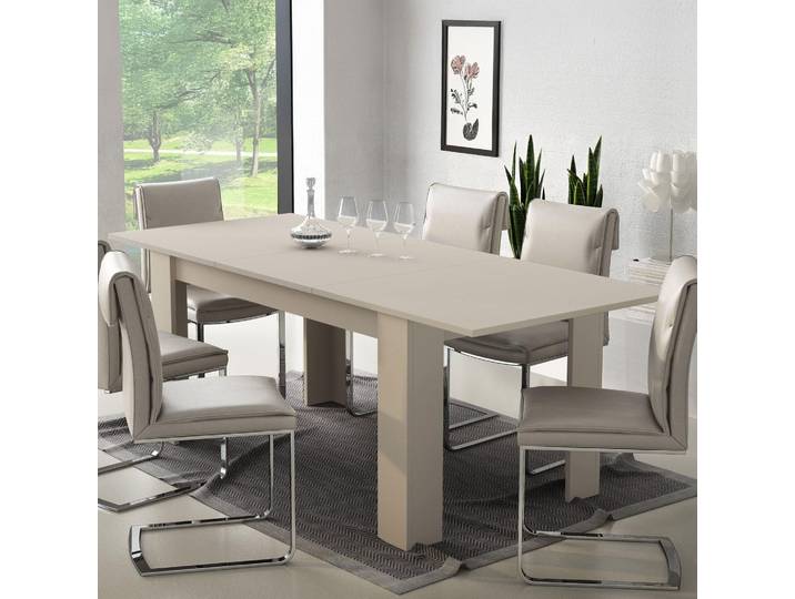 Campora - Table extensible\, 220x90x75h cm Beige\, Extensible