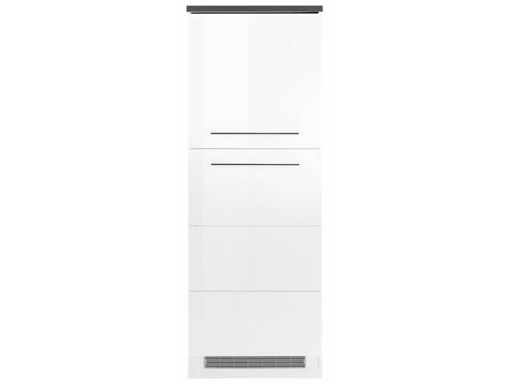 Kühlumbauschrank KOCHSTATION KS-Trient , weiss (weiß hochglanz), B:60cm H:165cm T:60cm, Schränke, Kühlumbauschrank, 60 cm breit